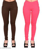 Stretchable Lycra FeelBlue jeggings for women (pack of 2) - Comfortable Elastane cotton pants with pockets, perfect for trendsetting fashion