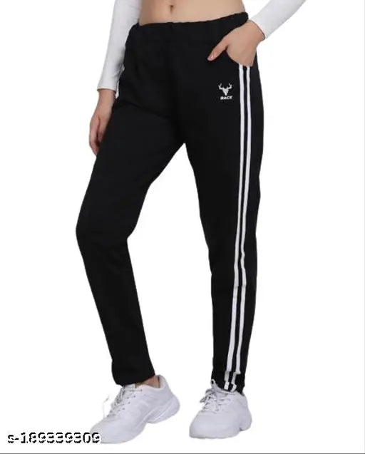 Black women's adidas brand track pants