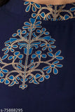 Blue print patterned kurta with back chain closure