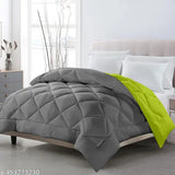 Reversible microfiber comforter single bed (220 GSM wadding, 110 GSM peached extra soft), all-weather, diamond stitched pattern, hypoallergenic filling