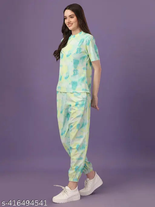 Printed polyester nightsuit set for women, premium quality, elegant design, perfect addition to your wardrobe