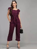 Printed net poly crepe sleeveless combo jumpsuit, lightweight and breathable for comfortable fashion. Available in sizes S, M, L, XL (India origin)