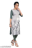 American crepe women's Aline straight crepe kurta combo pack (2), 3/4 sleeve, casual & festive occasion, printed pattern, S-XXL sizes