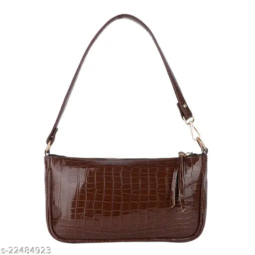 Brown leather shoulder bag