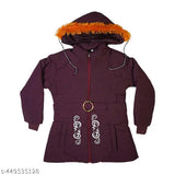 Jacket Stylish Woolen Fur Jackets For Girls | Baby Girl's Jacket | Standard Length Polyester Jackets for kids | Full Sleeves Regular Fit Fashionable & Stylish Winter Waterproof Hoodie For Kids Girl's | Jacket For Winter Wear | Hooded Neck | Full Sleeve |