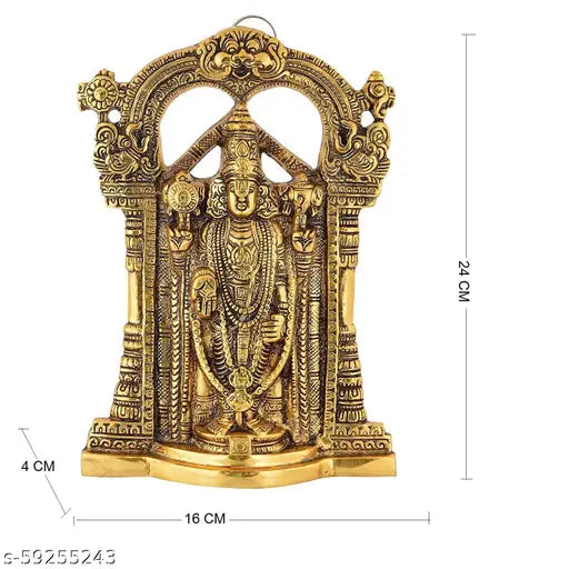 Aluminium oxide Sri Venkateswara Idol, 16cmx4cmx24cm for home decor & temple, Lord Tirupati Balaji figure