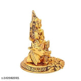 Metal Shiv Parivar figurines: Lord Shiva and Parvati sitting on Nandi (9x8x12cm), Indian handicraft for home or office decor