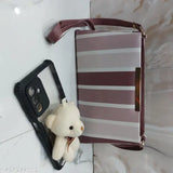 Crocodile skin sling bag for women, large, brown, shoulder strap