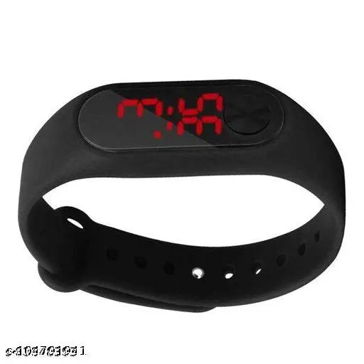 Black and red digital watch strap, compatible with Mi Band watch, for girls and women