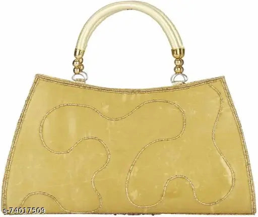 Orange snakeskin fabric casual clutch, gold chain strap