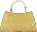 Orange snakeskin fabric casual clutch, gold chain strap