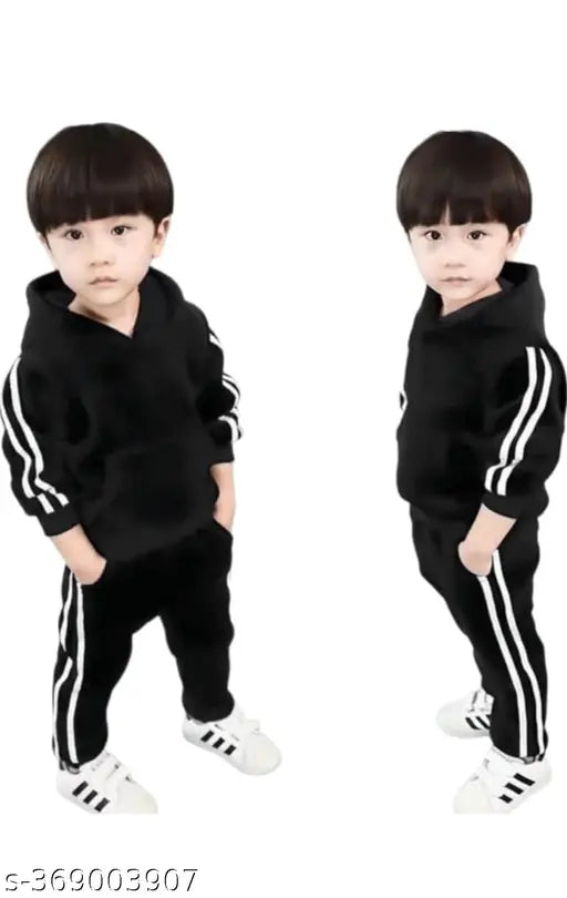Black toddler boy set outfit with matching top and bottoms