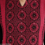 Woolen kurti with intricate circular patterns, long sleeves