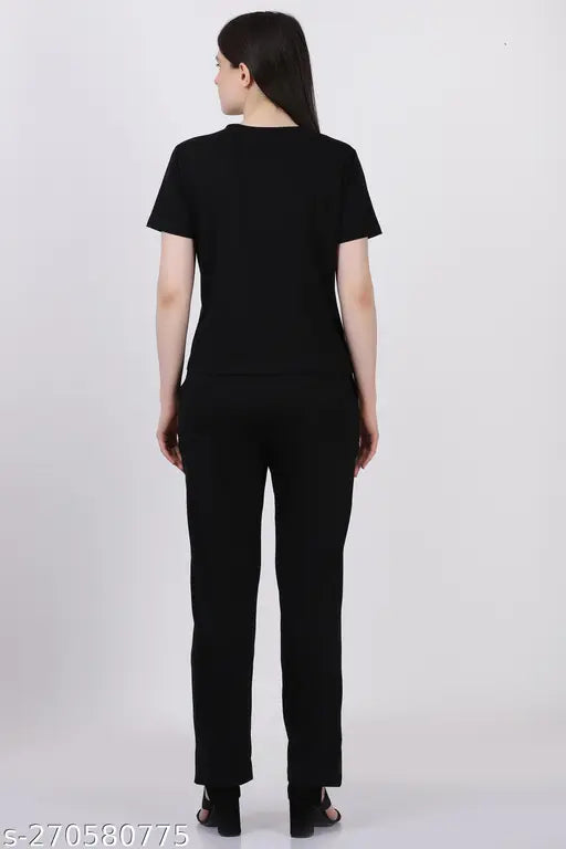 Comfortable cotton night suit for women, relaxed fit in solid colors, made in India for sleep, home wear, or travel