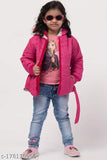 Black cotton girls jacket, trendy design, hooded