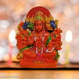 Resin Panchmukhi Hanuman Ji idol for pooja, 6.5 inch high-quality, handcrafted, spiritual decoration