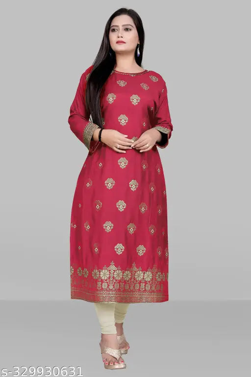 Red cotton blend stitched kameez for girls and women