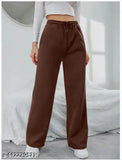 Black cotton blend trendy women's jogger - versatile, straight fit, comfortable trousers for daily wear
