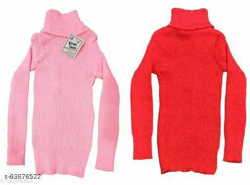 Cotton blend high neck skivvy, unisex warm winter sweaters - pack of 2