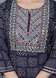 Woman Rayon Embroidery Work Bandhani Print Kurta | Pack- 1 Kurta Only