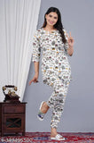 Vanshika pure rayon traditional nightsuit for women, printed net pyjamas with three-quarter sleeves, various sizes available from M to XXL, Indian origin