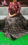 Anarkali kameez jacket combo with printed rayon fabric
