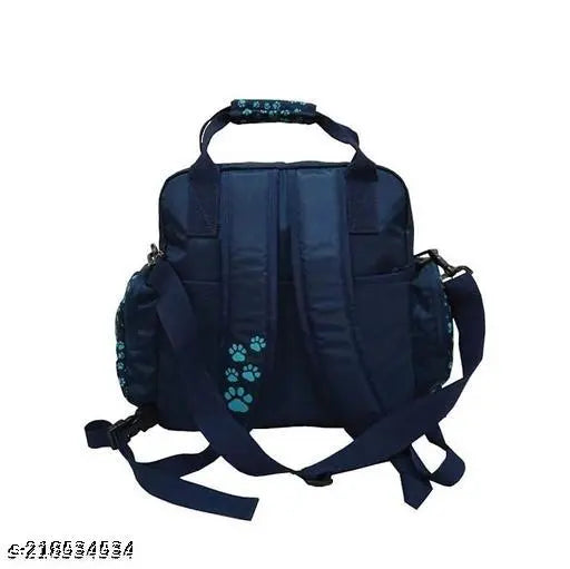 Blue Elephant Printed Polyester Maternity Diaper Backpack, spacious design with multiple pockets, water-resistant, perfect for baby essentials and baby shower gifts