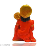 Orange Marble Dust Hanuman Idol Statue by Sulpto Mania, Durable Vastu-compliant home decor item (2.5 inches)
