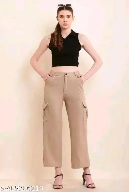Tan cargo pants for women, pack of 2