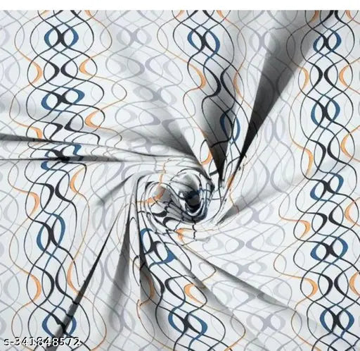 Geometric print, premium brushed glace cotton Audi fitted double bedsheet & pillow covers - lightweight, wrinkle-free, & breathable (78"x72" bedsheet + 10" drop, 18"x28" pillow cover)