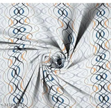 Geometric print, premium brushed glace cotton Audi fitted double bedsheet & pillow covers - lightweight, wrinkle-free, & breathable (78"x72" bedsheet + 10" drop, 18"x28" pillow cover)