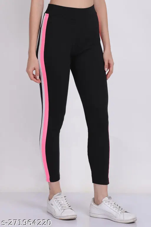 Striped elastane jegging (N), stylish and comfortable for women, available in sizes 28, 30, 32, 34 (28in/36in, 30in/36in, 32in/36in, 34in/36in) from India