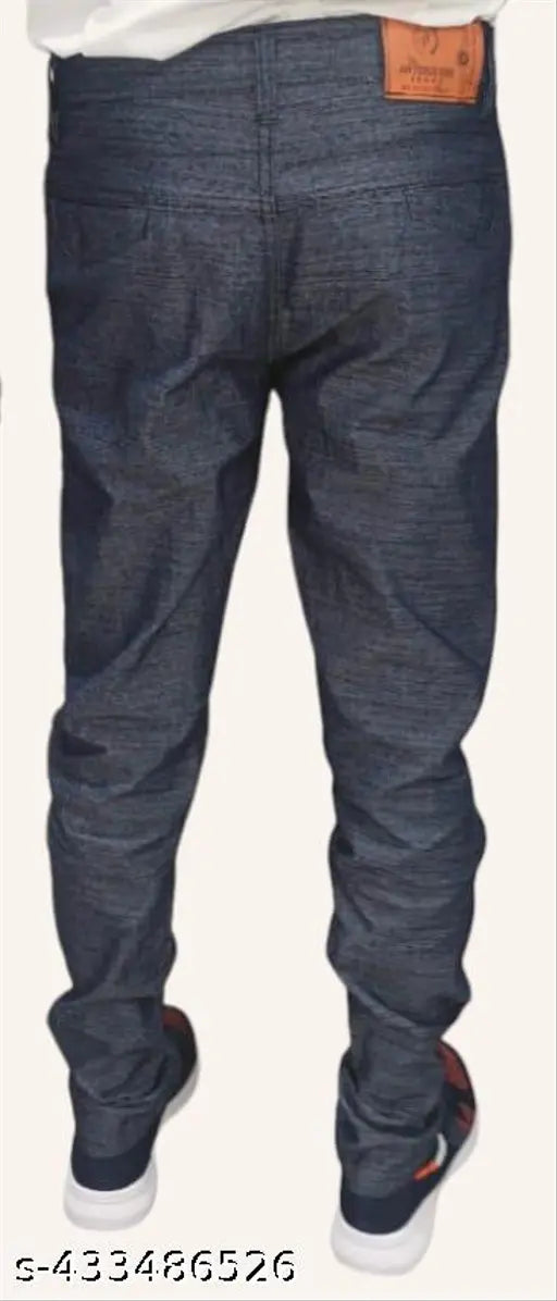 Solid denim men's fashion jeans, available in sizes 28-38 for stylish everyday wear