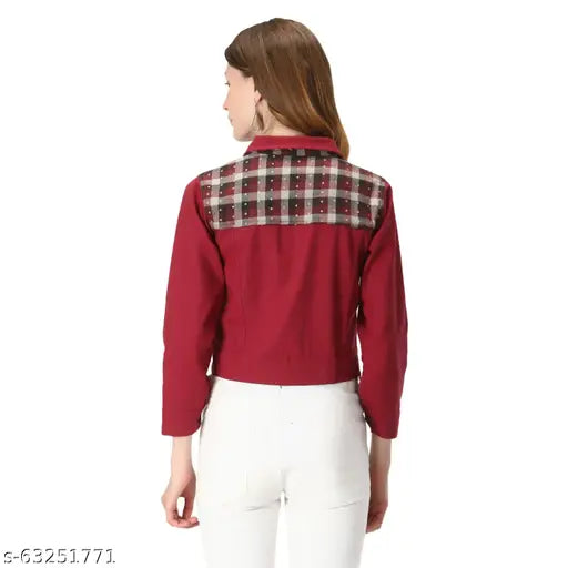 Cotton blend printed twill jacket for women, stylish and trendy single piece in latest design