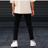 Black cotton flaying men jeans, size 28/30/32/34/36, India origin