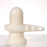 White marble Shivling Statue, spiritually activated Shiva idol for home decor, 6cm x 3cm x 0.5cm