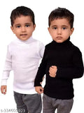 Woolen unisex baby sweater, high neck, long sleeves. Soft and skin-friendly thermal vest for 03months to 3Years in multiple colors