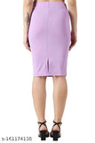 Purple polyester pencil skirt, solid design, women's fashion accessory, size 26-36