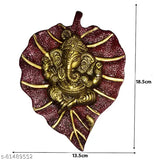 Metal Ganesh idol, 13.5cm x 18.5cm x 10cm, Indian home decor for main door