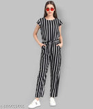 Black crepe striped zebra jumpsuit on hanger, new fashion style for women's wardrobe