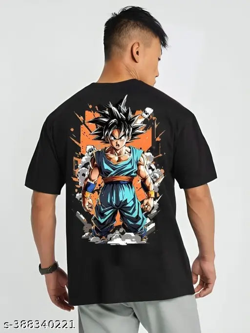 Oversized cotton blend round neck t-shirt for men, comfortable and breathable, multi-color options available