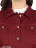 Denim women's jacket, fancy graceful design, solid pattern, long sleeves, size S-XL