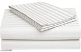 Striped satin BHAVYA APPAREL king size bedsheet with 2 pillow covers, ideal for summer adult use
