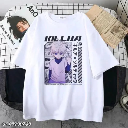 Women's cotton blend short-sleeved printed white t-shirt with fabulous design, superior quality 200gsm polycotton fabric, made in India