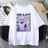 Women's cotton blend short-sleeved printed white t-shirt with fabulous design, superior quality 200gsm polycotton fabric, made in India