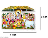 Handcrafted Multi-Color Krishna Idol MDF Wood Decor Set for Janmashtami Festival