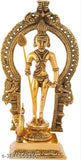 Oxide metal Feng Shui showpiece: Miniature Murugan Swami Idol, 3.5 inch tall, 10 inch high, 2.5 inch wide, from SiddhiT Store, India