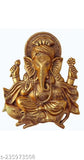 Metal Ganesh idol wall hanging, 8.5x11x2in, for home, temple, office, and gifting purposes