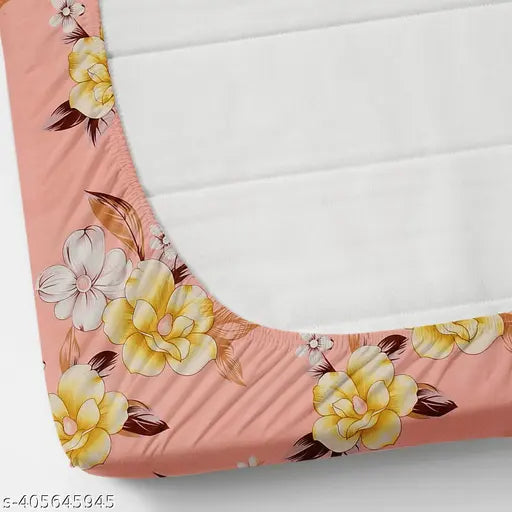 Glace cotton, single elastic bedsheet with pillow cover (60x90 inch, 17x24 inch), ideal for summer