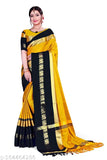 Black silk sari with golden borders, elegant and fashionable